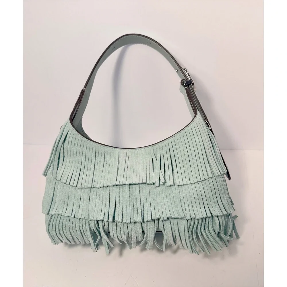 Kate Spade mini suede fringe crossbody & Lucy appliqué floral‎ wristlet
